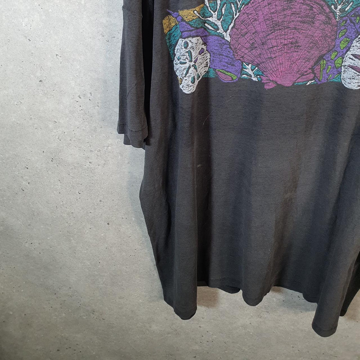 Vintage Platinum Plus Sea Shells Horse 90s USA Single Stitch T Shirt Men’s 3XL Black