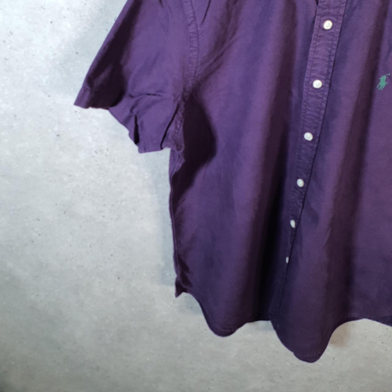 Vintage Ralph Lauren Button Down Shirt Men’s L Purple Classic Fit Short Sleeve Pony Cotton