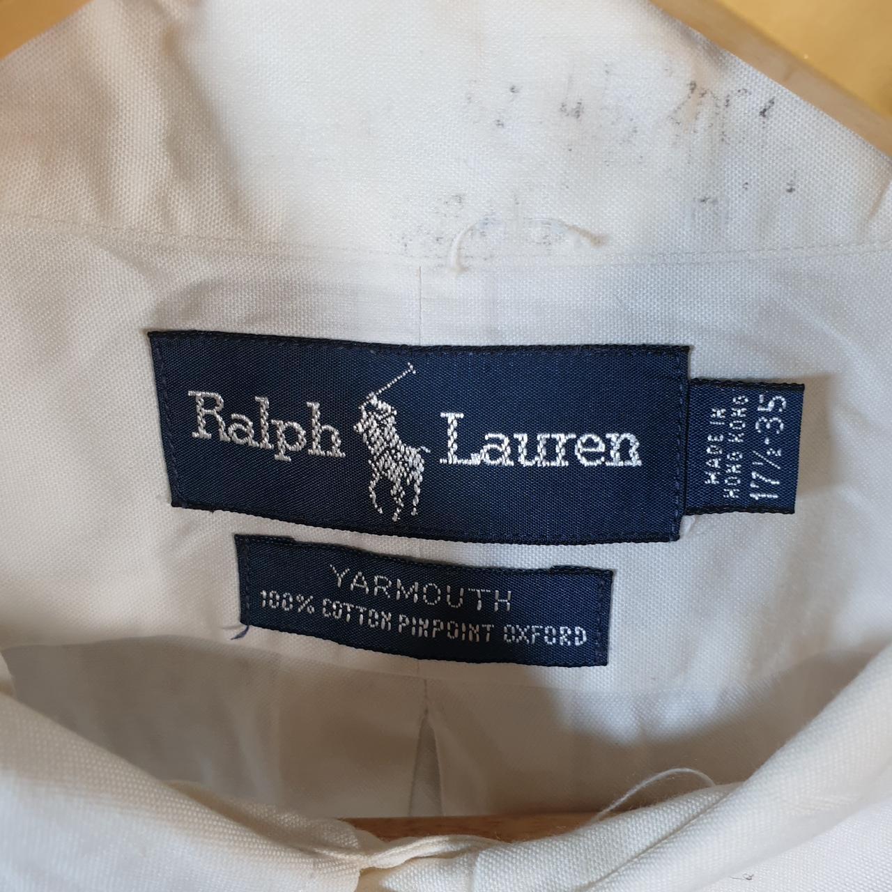 Vintage Ralph Lauren Button Down Shirt Men’s XL White Yarmouth Fit Cotton Pony