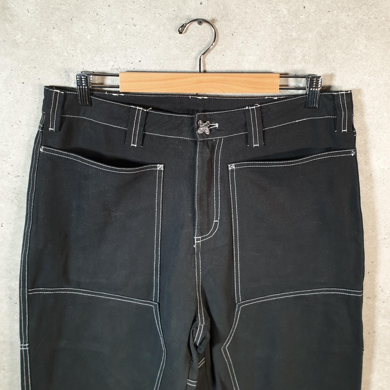 Vintage Liquid Lagoon Baggy Y2K Hip Hop Jeans Mens W30 L30 Black Denim Wide Leg Big Fish Vintage