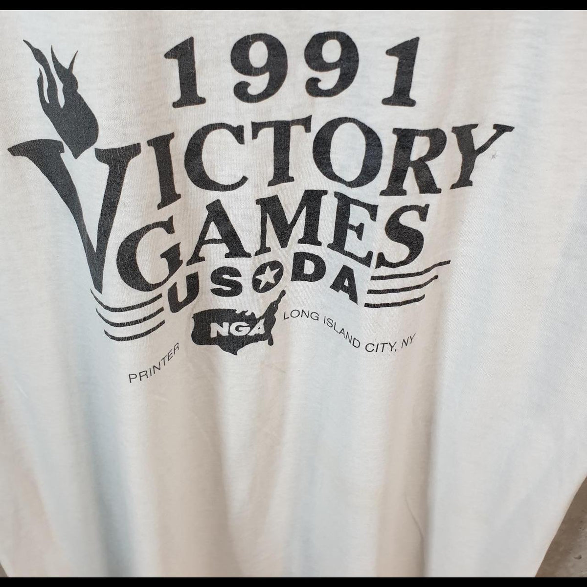 Vintage Screen Stars 1991 Victory Games Usoda New York Single Stitch T Shirt Men’s Small White C9566
