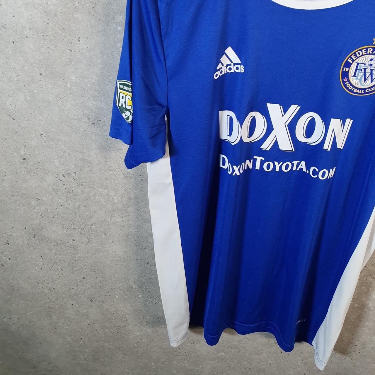 Adidas Federal Way Aeroready Football Soccer T Shirt Jersey Mens Medium Blue