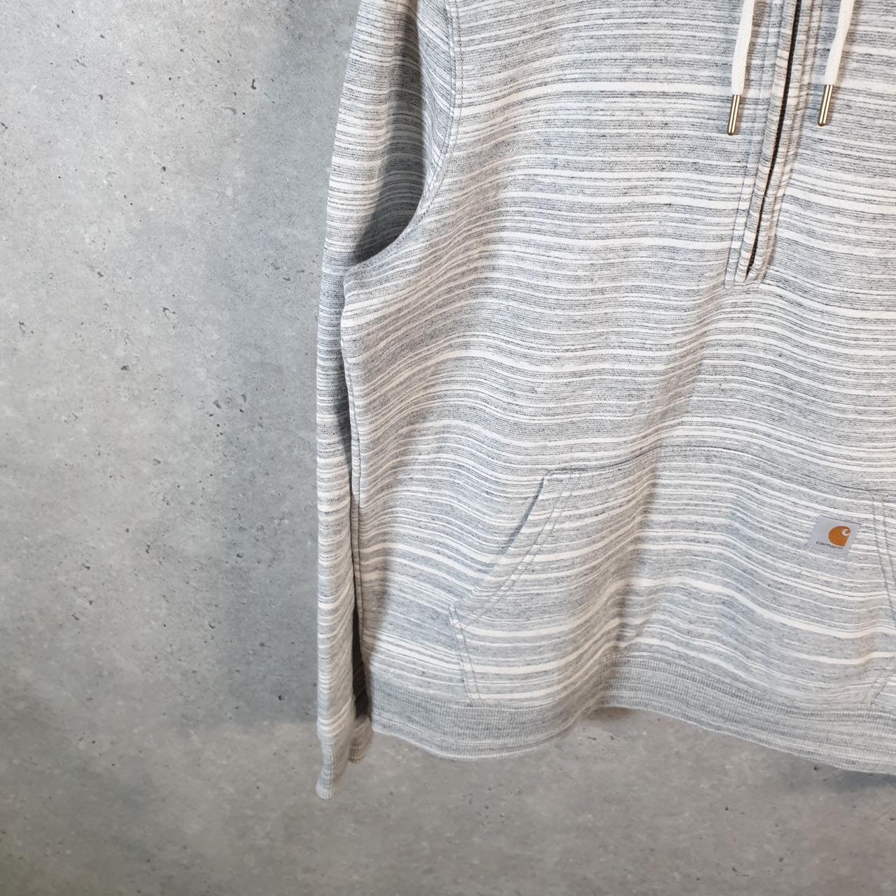 Vintage Carhartt Hoodie Womens Medium Grey Pullover Blank Sweatshirt USA Relaxed Fit