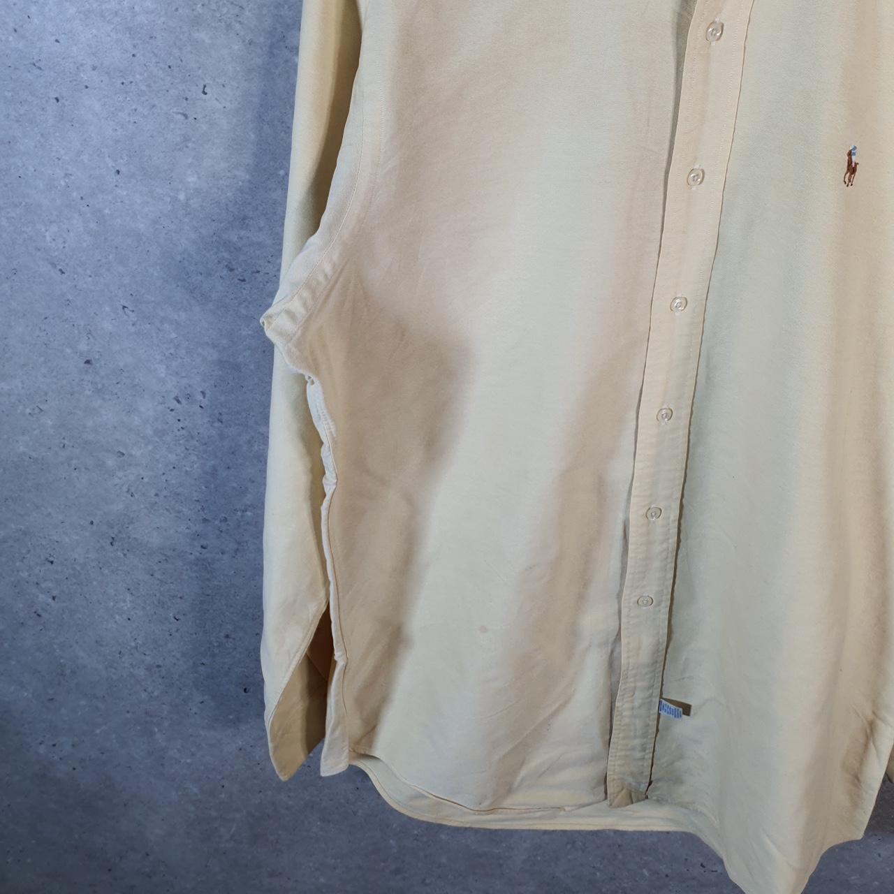 Vintage Ralph Lauren Button Down Shirt Men’s Large Yellow Custom Fit Cotton Pony