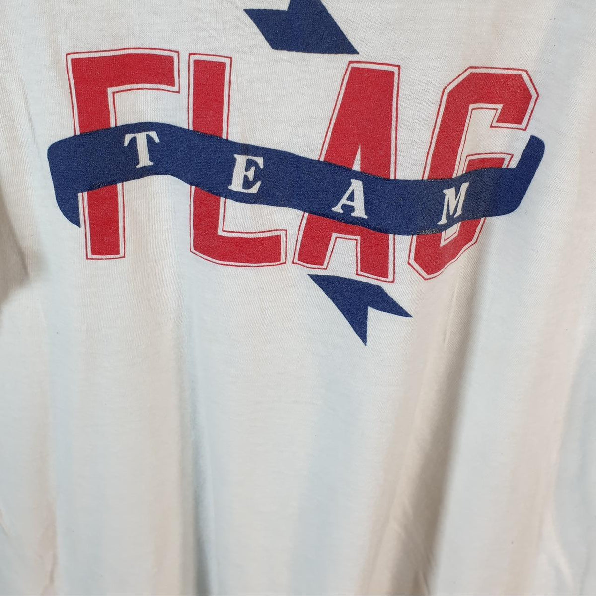 Vintage Team Flag Graphic USA 90s Single Stitch T Shirt Men’s Small White C8748