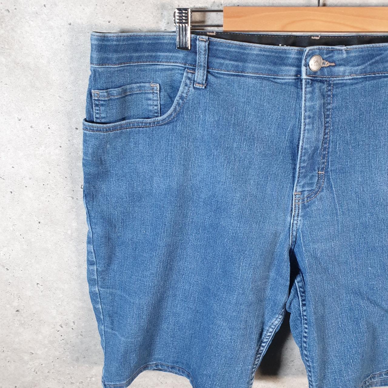 Vintage Lee Baggy Shorts Jorts Cargo Womens W42 Blue Denim Relaxed Cargo