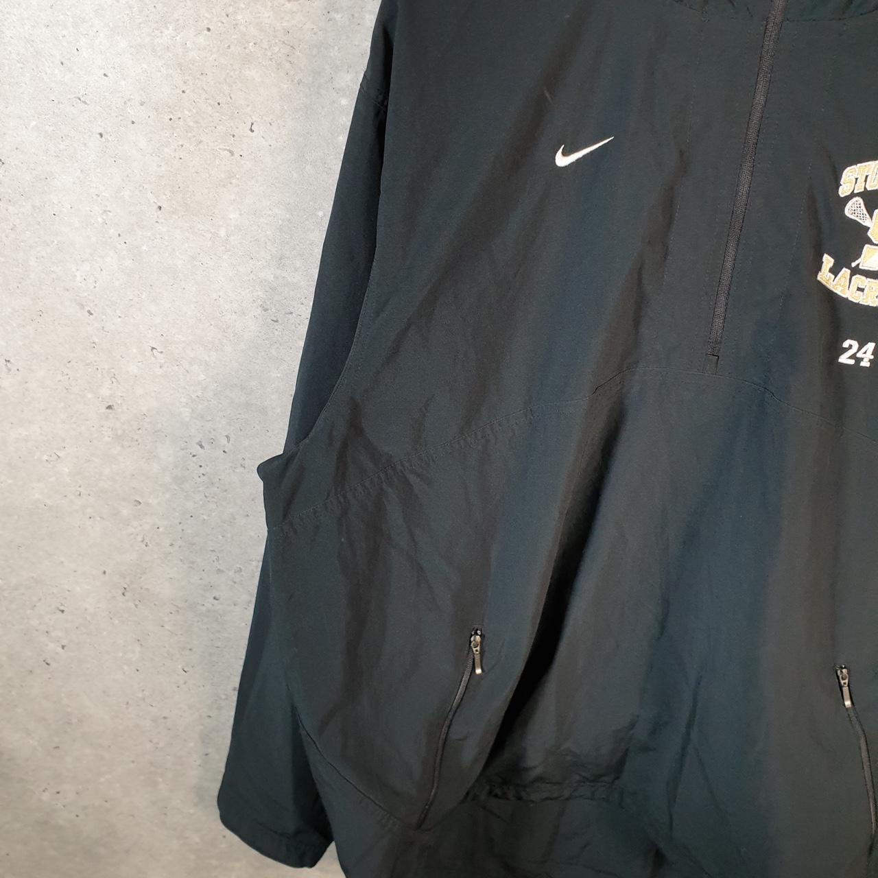 Vintage Nike Windbreaker Track Jacket Mens Large Black USA Swoosh 1/4 Zip USA