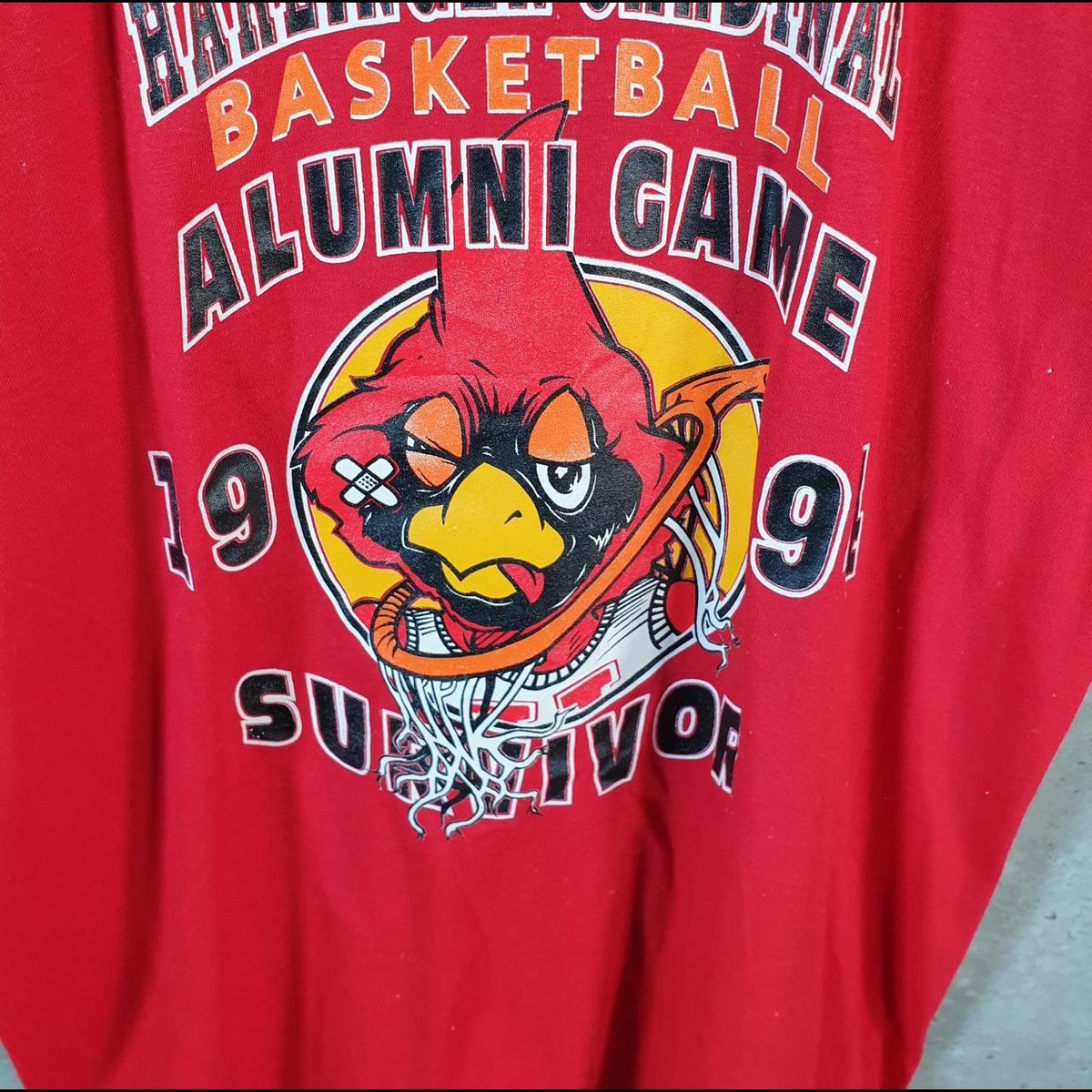 Vintage Duke Harlingen Cardinals Basketball 1994 USA Single Stitch T Shirt Men’s XL Red