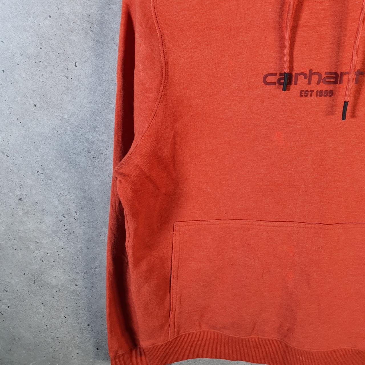 Vintage Carhartt Hoodie Womens Small Red Pullover Blank USA Relaxed Fit