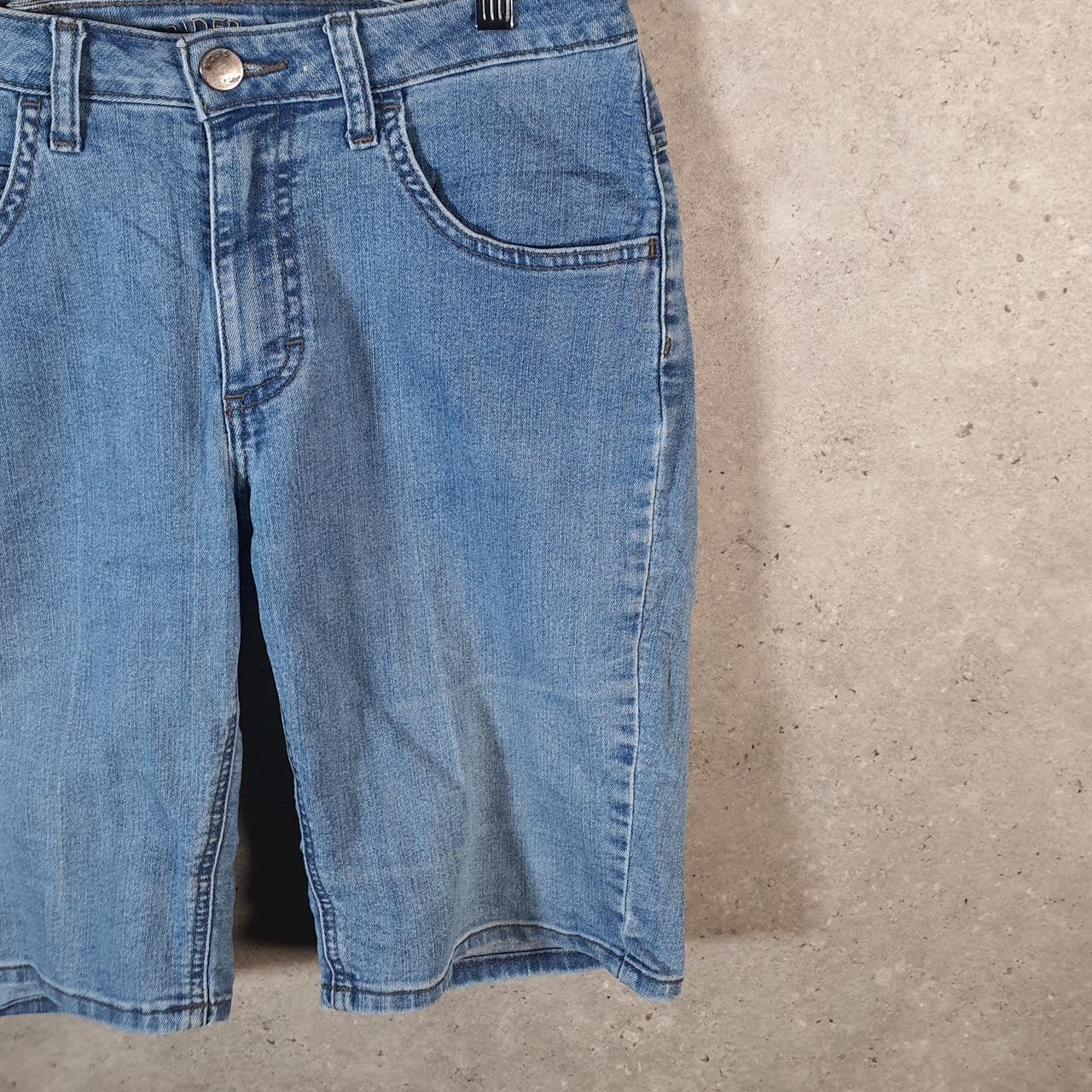 Vintage Lee Low Rise Baggy Shorts Jorts Cargo Womens W28 Blue Relaxed Denim A4559