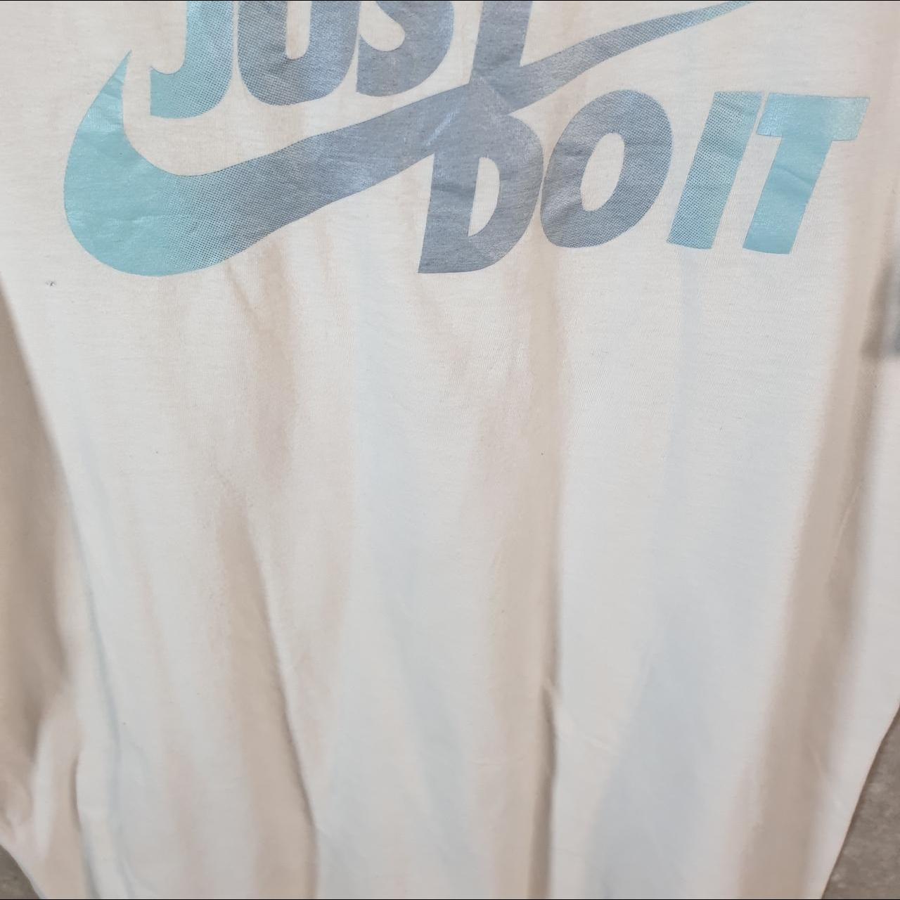 Vintage Nike Just Do It Spellout T Shirt Shirt Men’s Small White Logo Athletic C9610