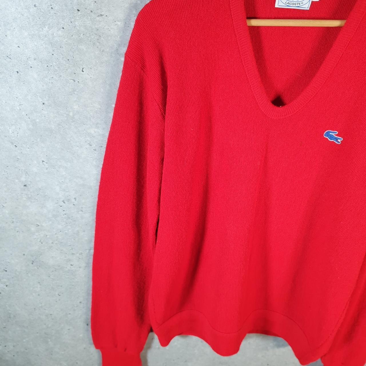 Vintage Izod Lacoste 90s USA Sweatshirt Men’s Large Red Pullover Logo Y2K Jumper