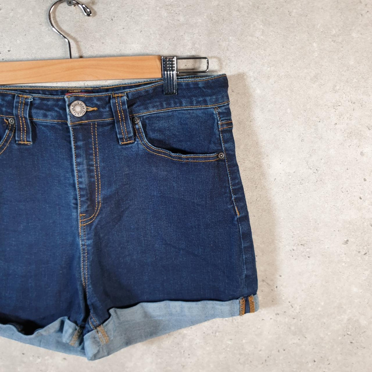 Vintage Dickies Baggy Denim Jean Shorts Jorts Cargo Womens W30 Blue Relaxed Fit