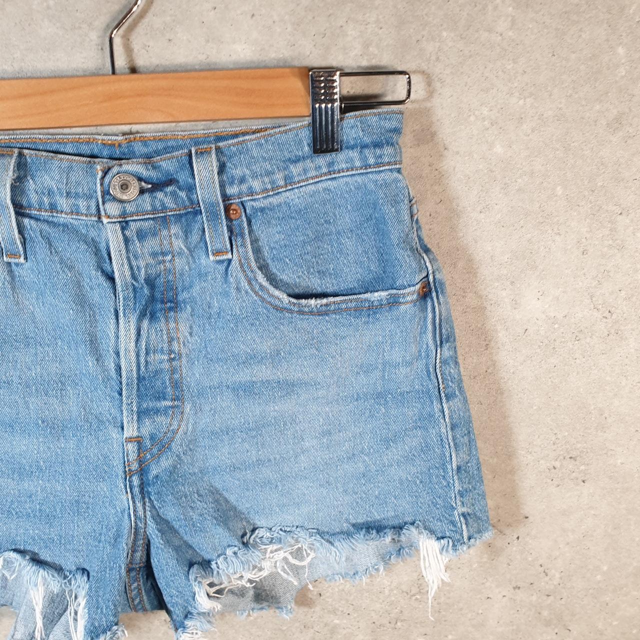 Vintage Levi’s 501 Cut Off Baggy Shorts Jorts Cargo Womens W27 Blue Relaxed Denim