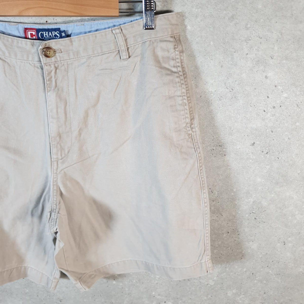 Vintage Chaps Ralph Lauren Polo Shorts Jorts Cargo Men’s W36 Beige Baggy Cotton