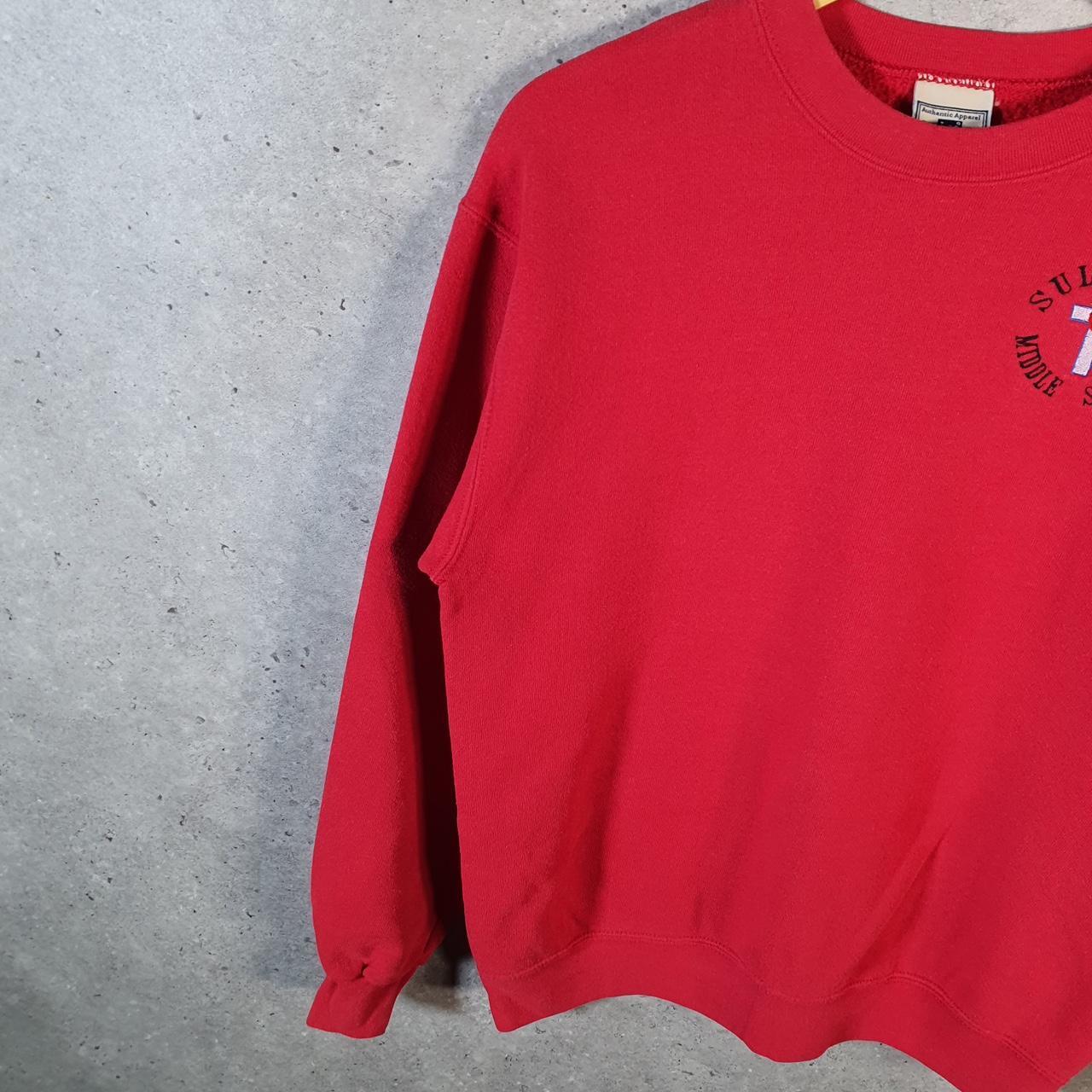 Vintage Lee Heavyweight Sweatshirt Men’s Small Red USA Sullivan School Embroidered