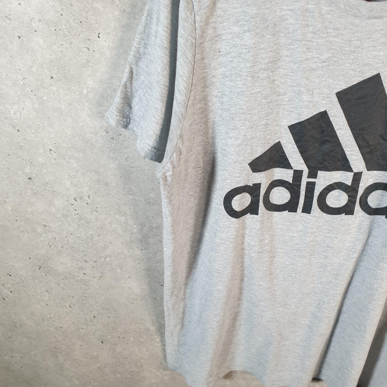 Vintage Adidas Amplifier T Shirt Men’s Large Grey Three Stripes Logo Athletic
