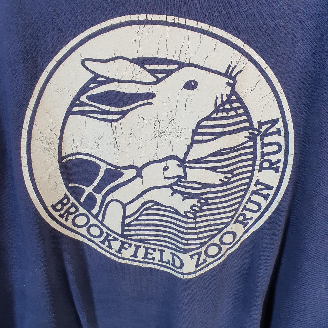 Vintage Fruit Of The Loom Brookfield Zoo Run 1993 USA Single Stitch T Shirt Men’s Large Blue