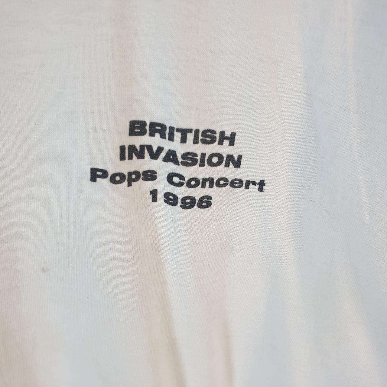 Vintage Fruit of the Loom British Invasion Pop Concert 1996 USA Single Stitch T Shirt Men’s XL White