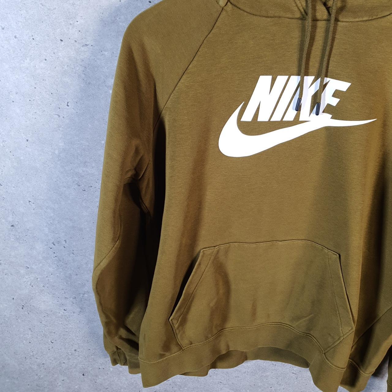 Vintage Nike Club Hoodie Womens Medium Green Swoosh Y2K Pullover Logo