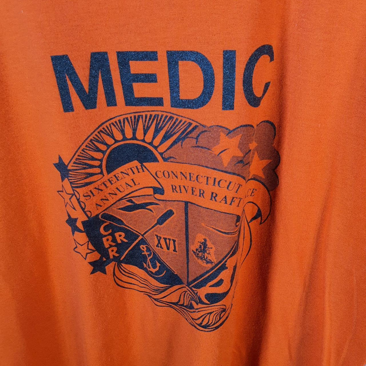 Vintage Jerzees Connecticut Medic USA 90s Single Stitch T Shirt Men’s XL Orange