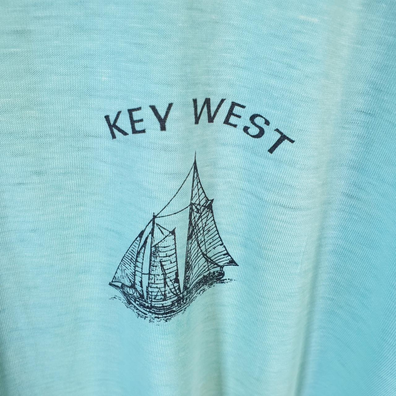 Vintage Key West Sailing Surfing USA Single Stitch T Shirt Men’s Large Blue