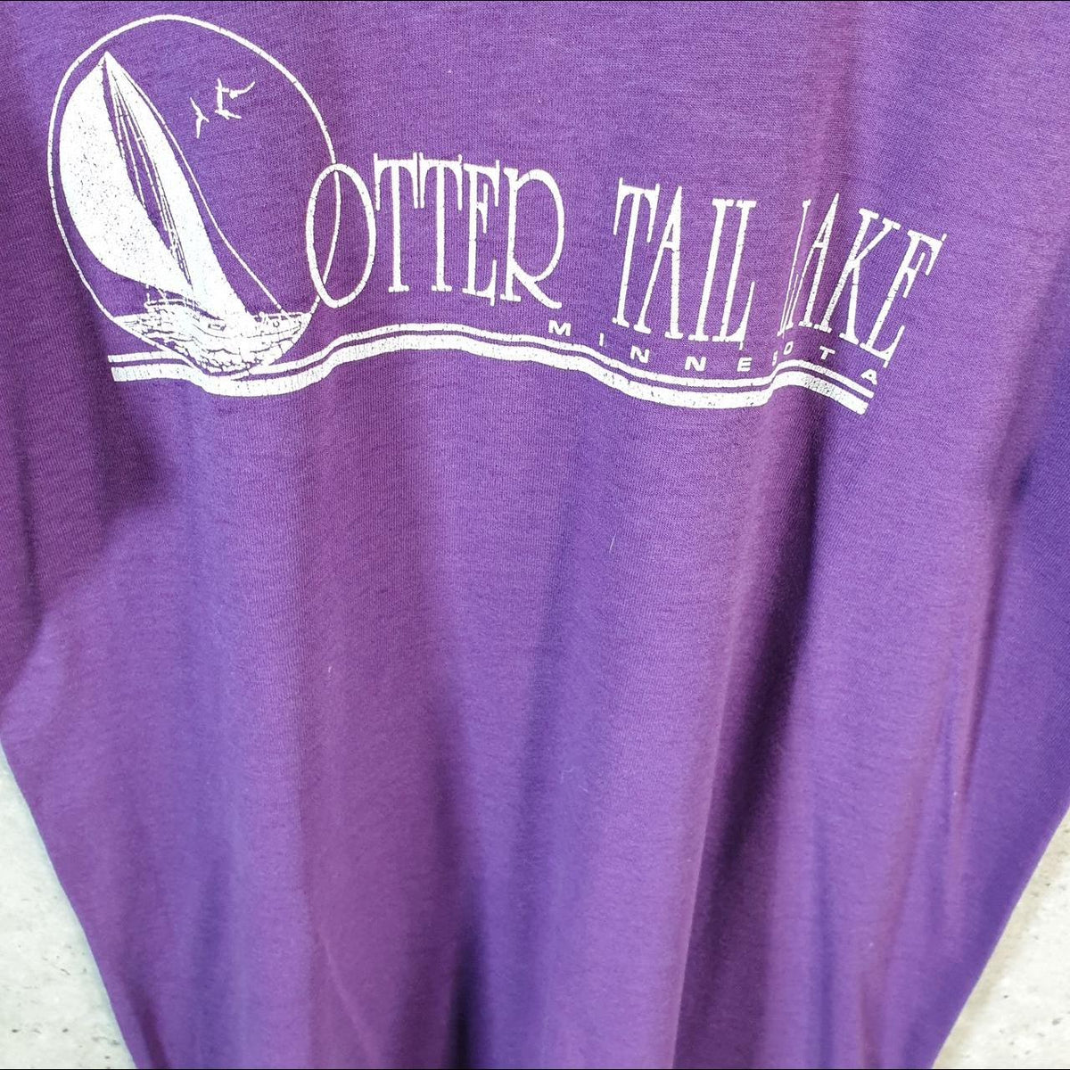 Vintage Fruit of the Loom Otter Trail Lake Minnesota 90s Single Stitch T Shirt Men’s Medium Purple C8807