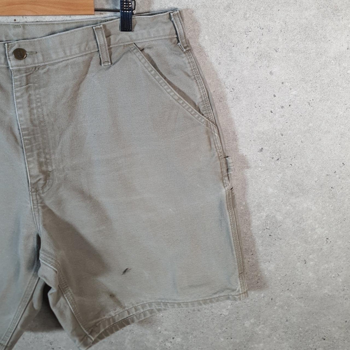 Vintage Carhartt Baggy Carpenter Shorts Jorts Cargo Men’s W40 Grey Relaxed Fit Workwear Big Fish Vintage