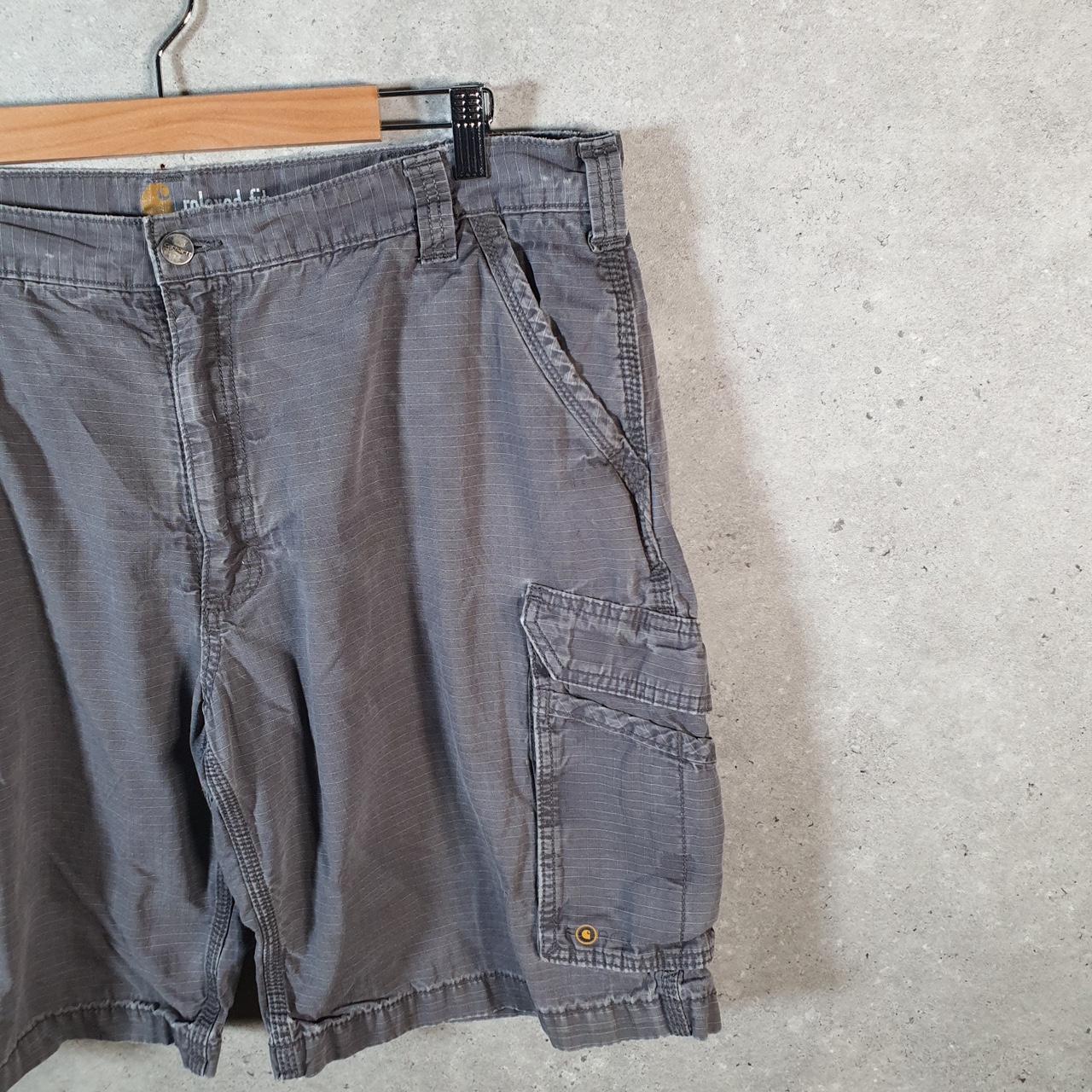 Vintage Carhartt Baggy Carpenter Shorts Jorts Cargo Men’s W40 Grey Relaxed Fit Workwear A4861