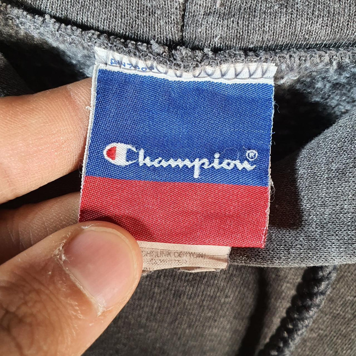 Vintage Champion Hoodie Men’s Medium Grey Pro Sport Pullover Bergenfield Wrestling