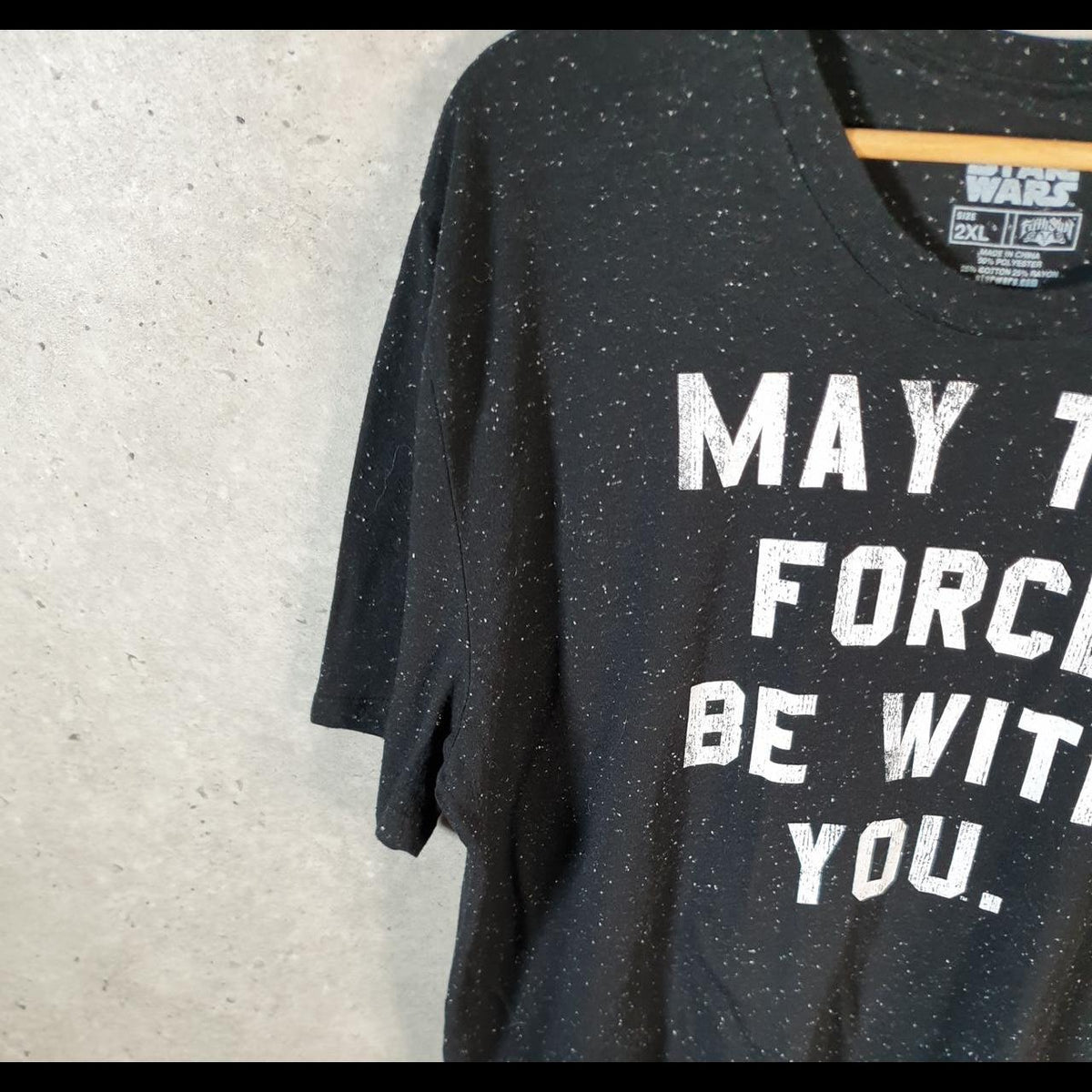 Vintage Star Wars May The Force Be With You T Shirt Men’s 2XL Black Logo Graphic
