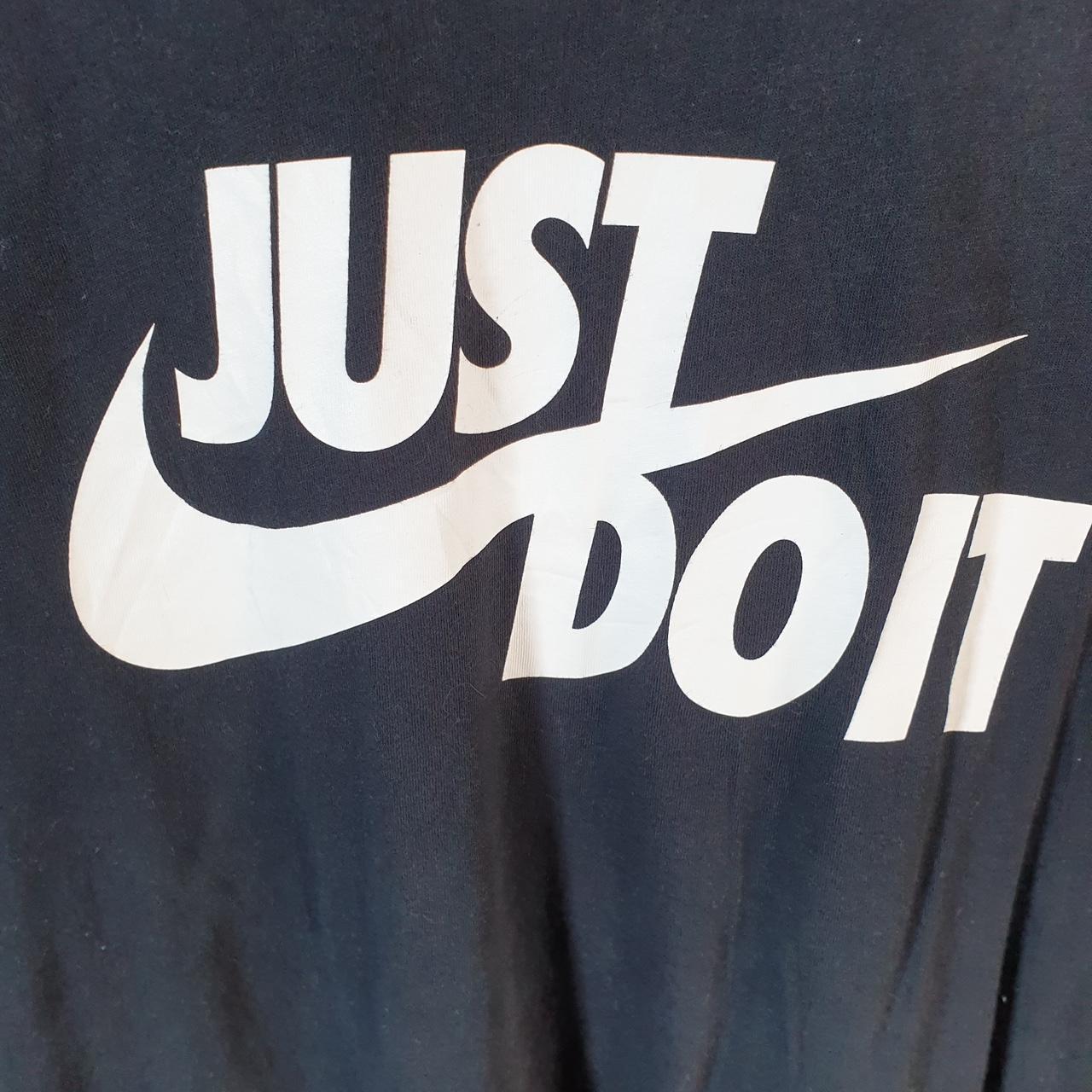 Vintage Nike Just Do It T Shirt Men’s Large Black Printed Single Swoosh Logo Athletic C8242