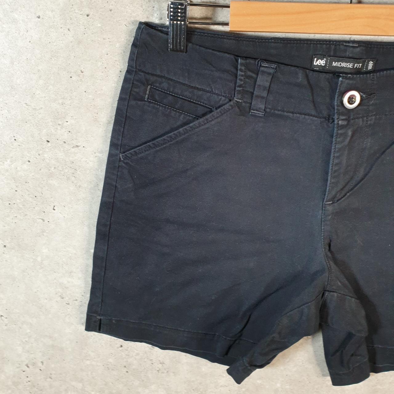 Vintage Lee Baggy Shorts Jorts Cargo Womens W32 Black Relaxed Cotton