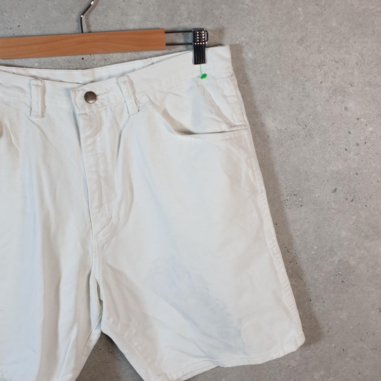 Vintage Wrangler Denim Shorts Jorts Cargo Men’s W36 White Baggy Cotton