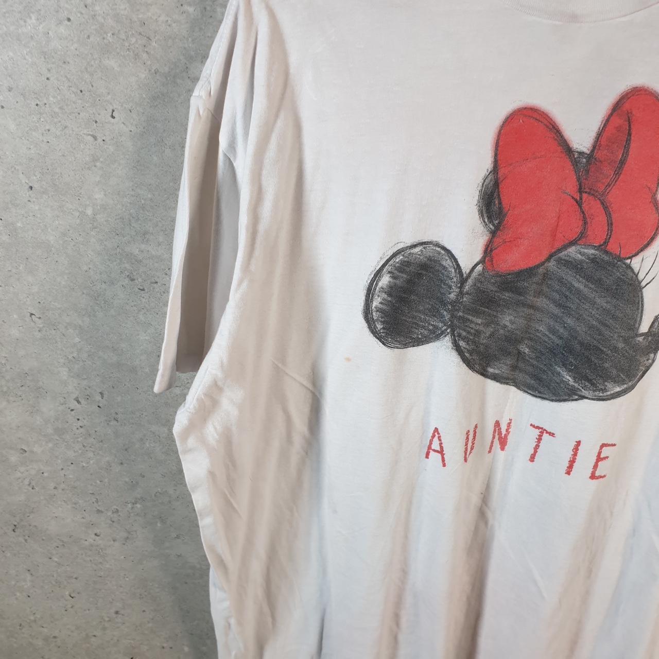 Vintage Disney Land Mickey Mouse T Shirt Auntie Womens  2XL White Graphic Cartoon
