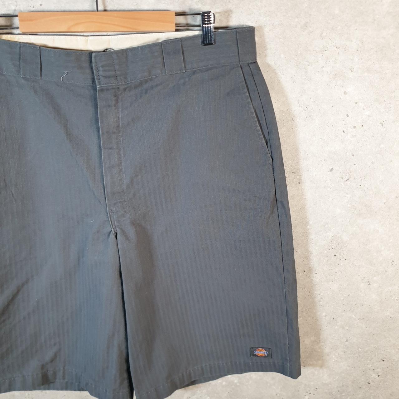 Vintage Dickies Baggy Chino Shorts Jorts Cargo Mens W38 Grey Striped Regular Fit