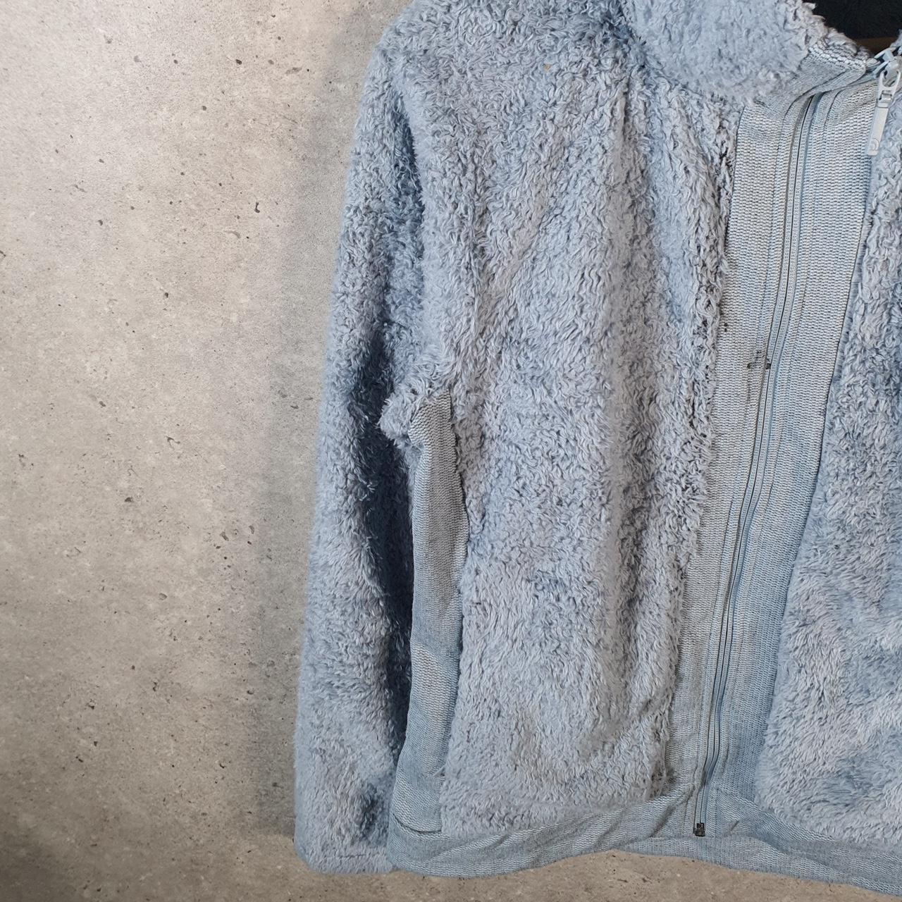 Vintage The North Face TNF Teddy Fleece Sweatshirt  Womens Medium Blue Full Zip Logo