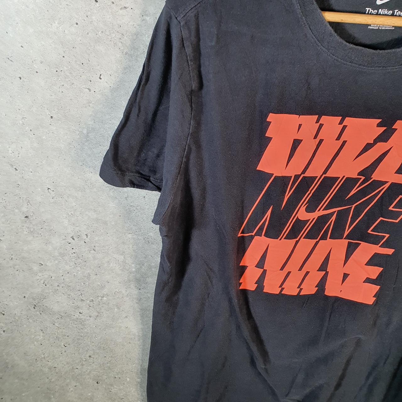 Vintage Nike Spellout Graphic T Shirt Men’s Medium Black Swoosh Athletic