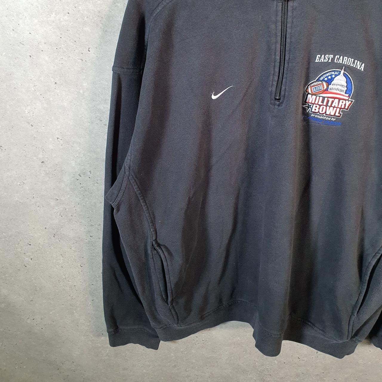 Vintage Nike Club Sweatshirt Men’s XL Black 1/4 Zip Swoosh East Carolina Military Bowl