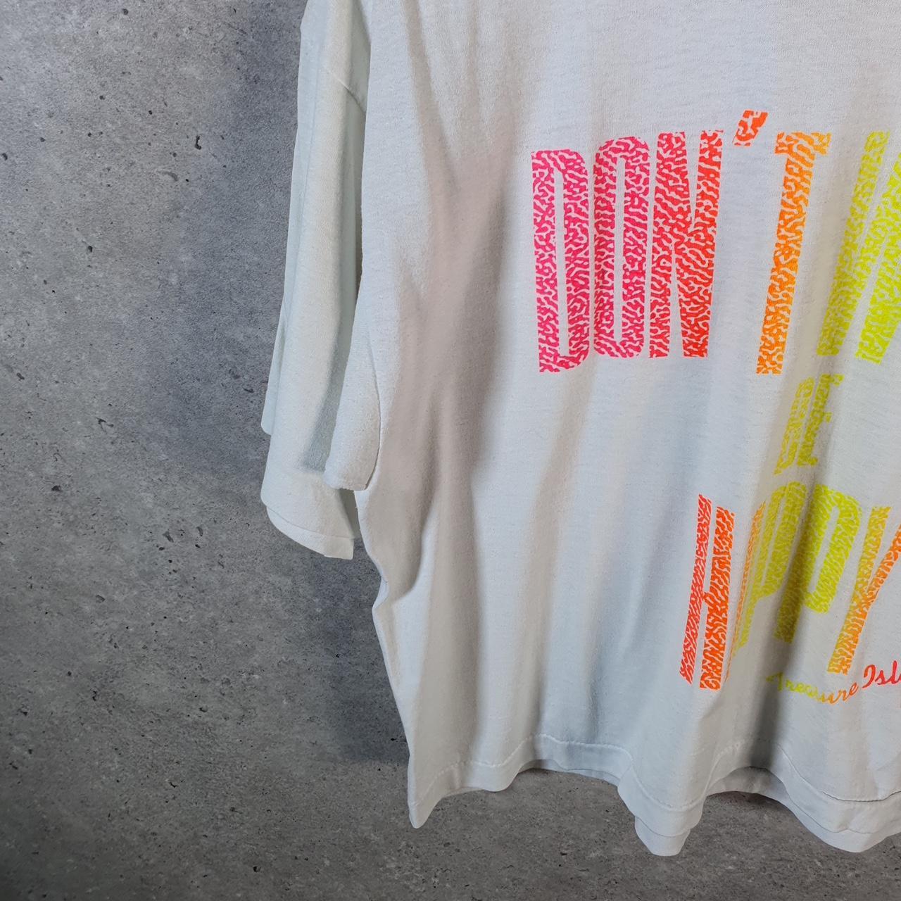 Vintage Breakaway Be Happy Bahamas 90s USA Single Stitch T Shirt Womens Large White Graphic