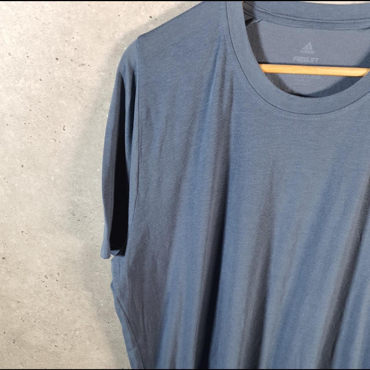 Vintage Adidas Freelift ClimaLite T Shirt Men’s XL Blue Three Stripes Logo Athletic