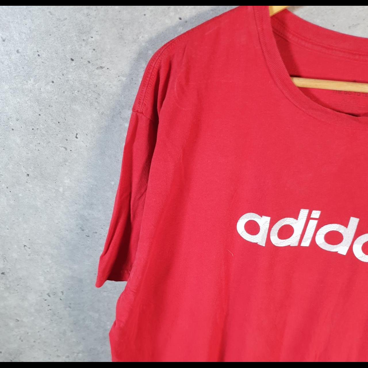 Vintage Adidas Go To Tee T Shirt Mens XL Red Three Stripes Logo Athletic