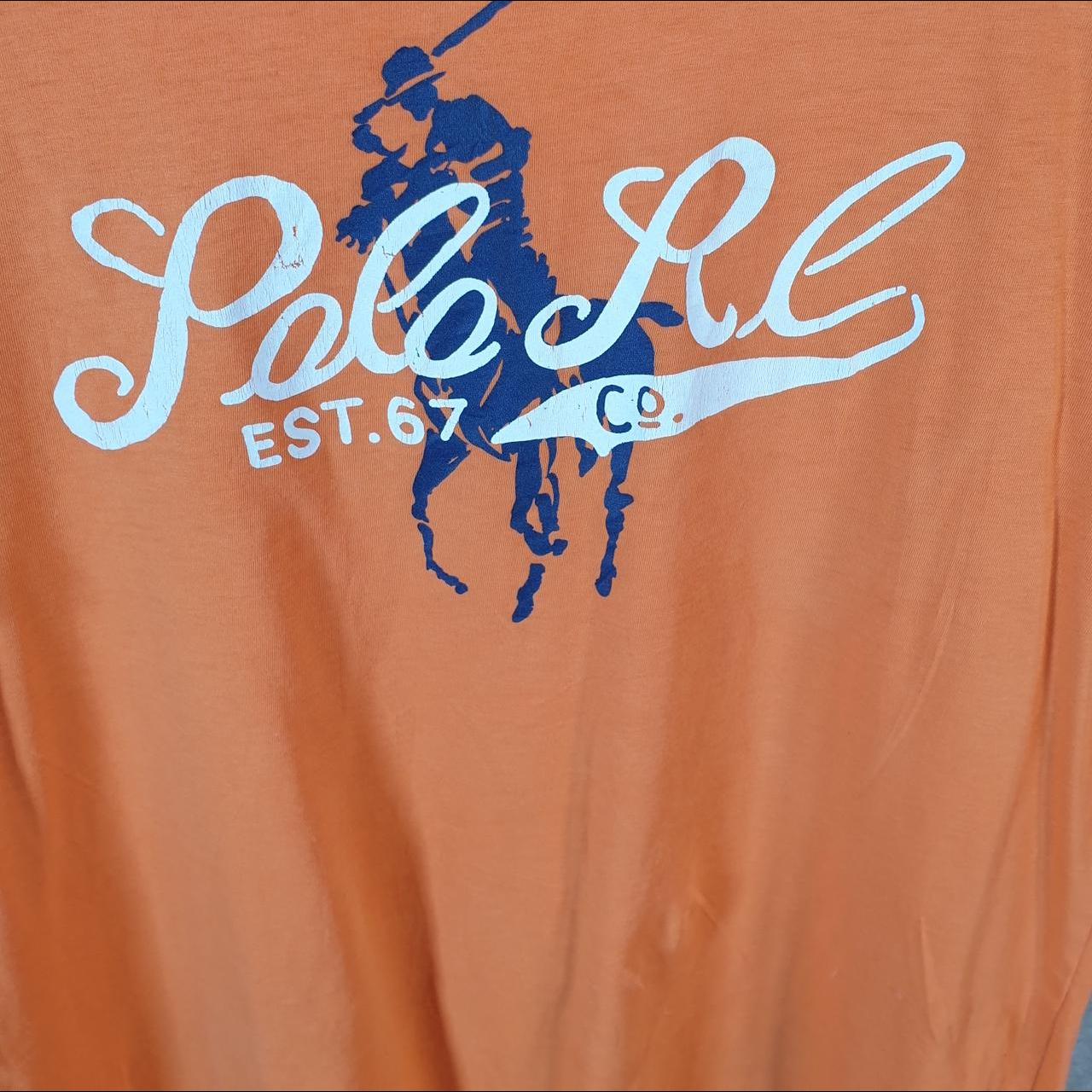 Vintage Ralph Lauren Polo T Shirt Men’s XL Orange Embroidered Classic Fit Pony C9039