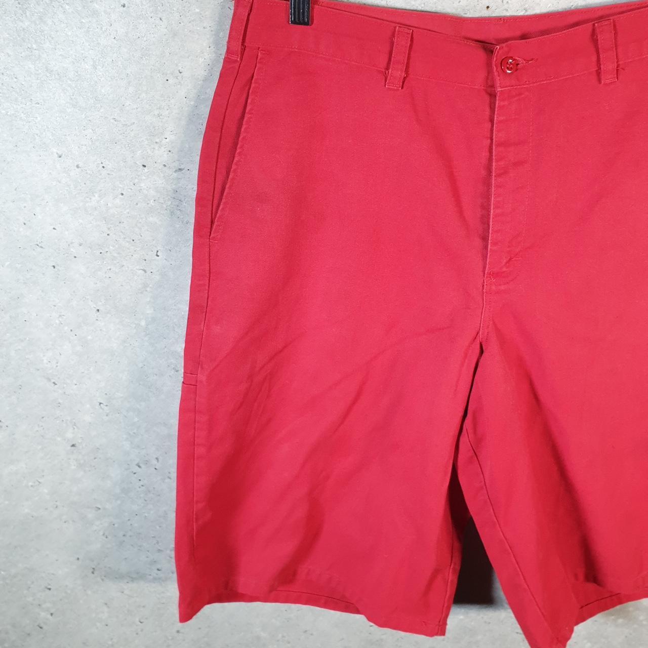 Vintage Dickies Baggy Chino Shorts Jorts Cargo Mens W34 Red Loose Fit