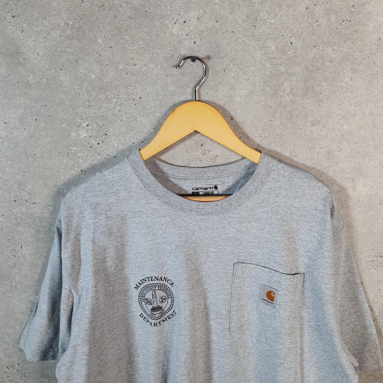 Vintage Carhartt Pocket T Shirt Men’s Large Grey Workwear Chore Utility Loose Fit C9265