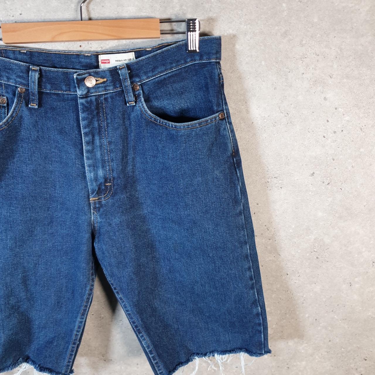 Vintage Wrangler Denim Shorts Jorts Cargo Men’s W34 Blue Baggy Cotton