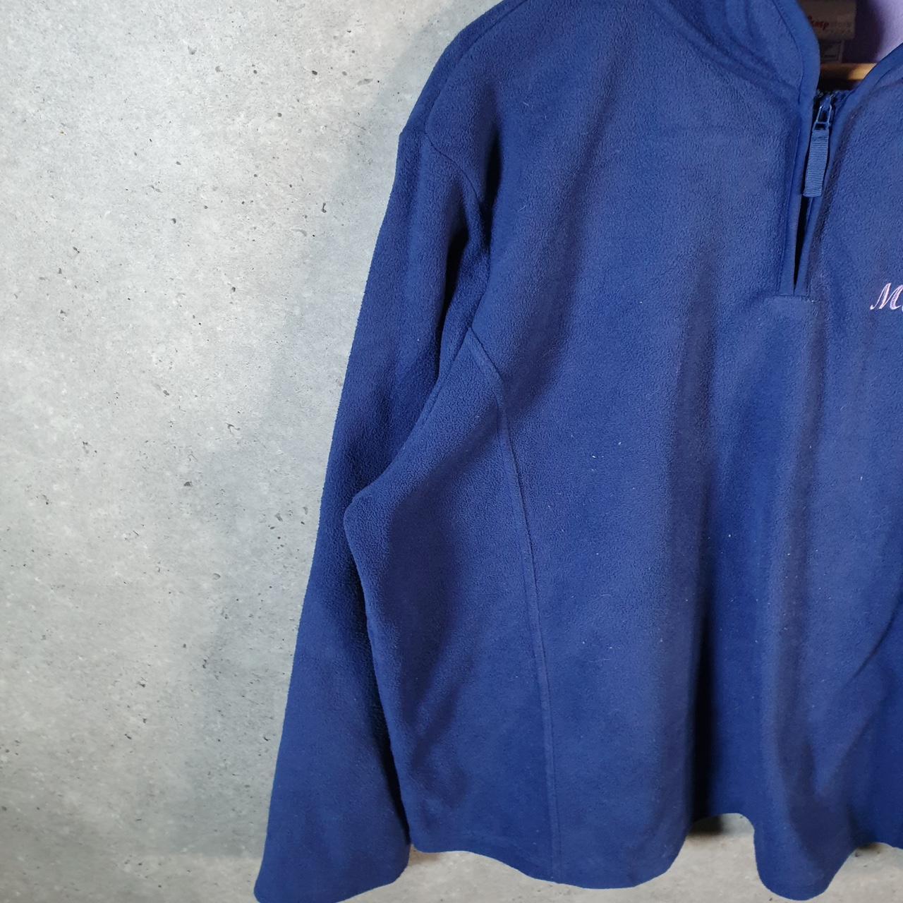 Disney Minnie Mouse 1/4 Zip Fleece Pullover Sweatshirt Mens 2XL Blue Embroidered Logo