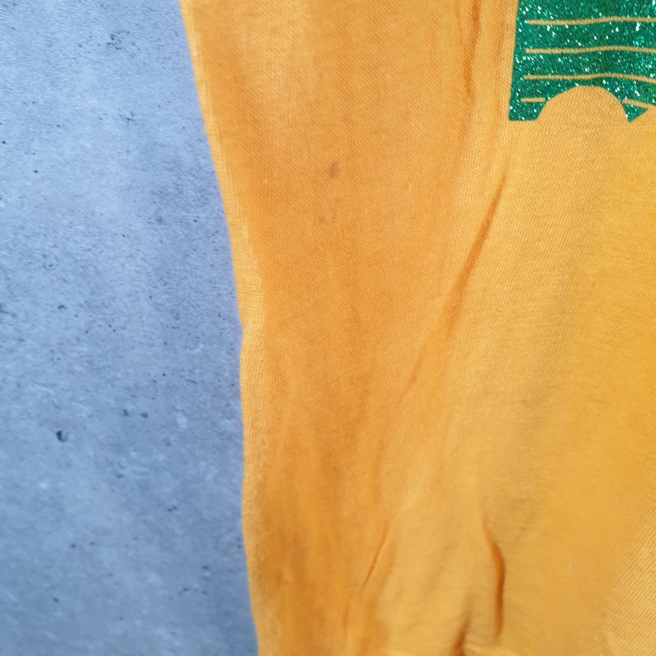 Vintage Diamond Dust Palm Tree Sunset USA Single Stitch T Shirt Men’s Large Orange