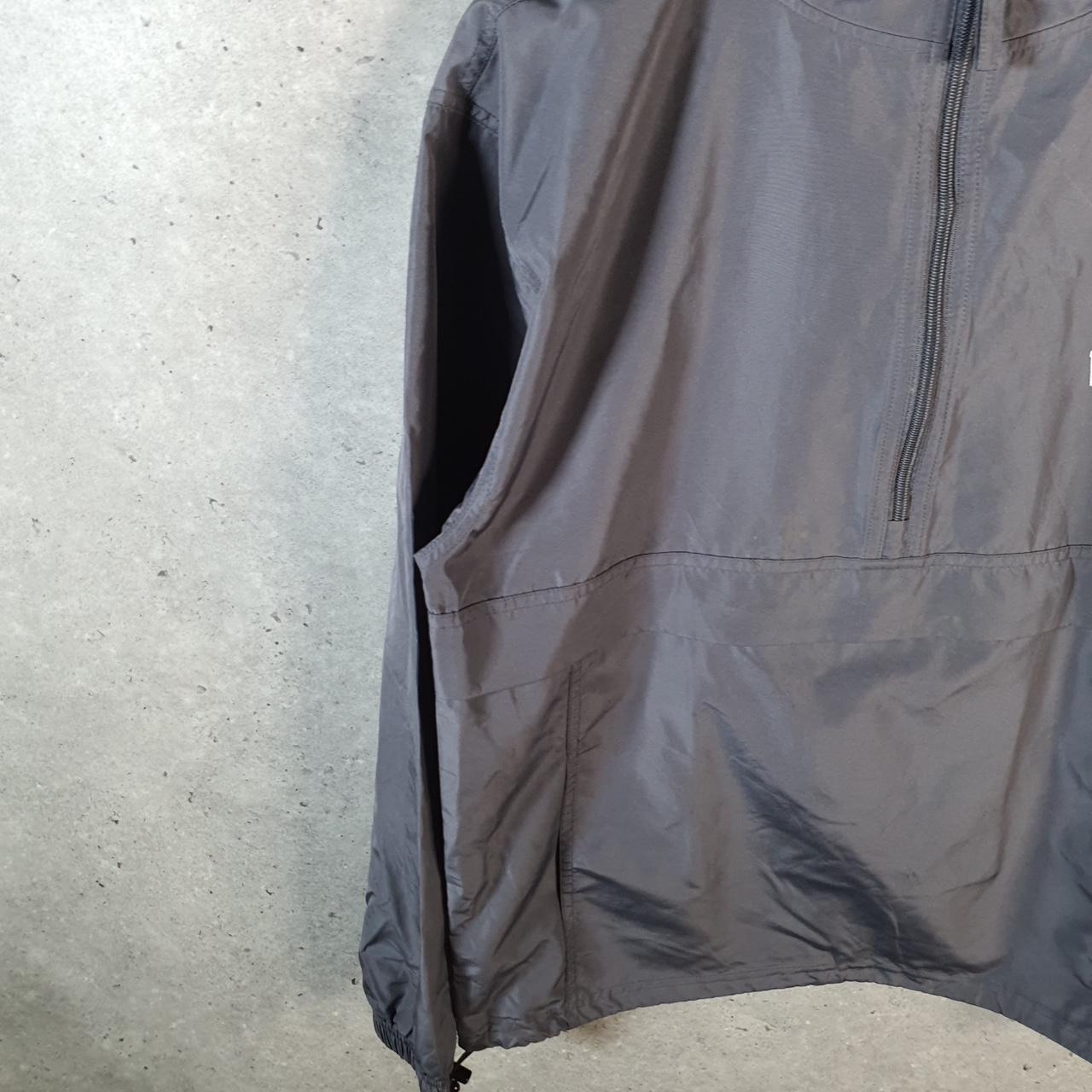 Vintage Champion Windbreaker Track Jacket Mens Small Grey Logo 1/4 Zip Hooded Pro Sport