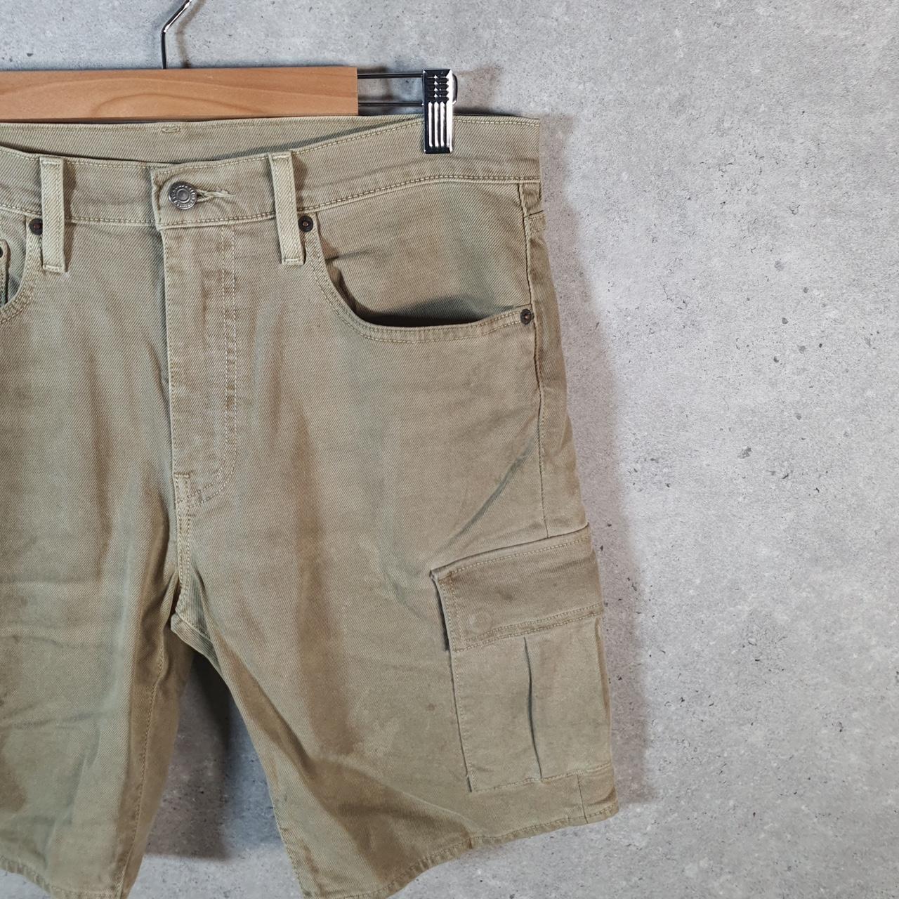 Vintage Levi’s Baggy Shorts Jorts Cargo Mens W34 Khaki Green Relaxed Denim